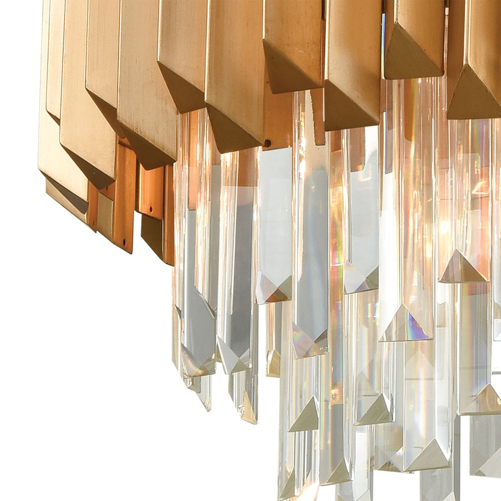 Atlas Seneca 26" Wide 6-Light Chandelier - Elegant Matte Gold with Crystal Prisms for Stunning Ambiance CL12428-GD