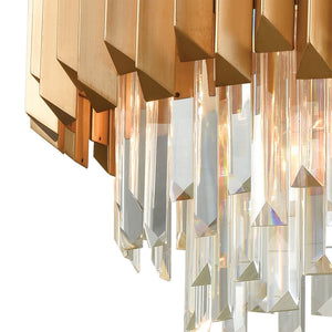 Atlas Seneca 26" Wide 6-Light Chandelier - Elegant Matte Gold with Crystal Prisms for Stunning Ambiance CL12428-GD