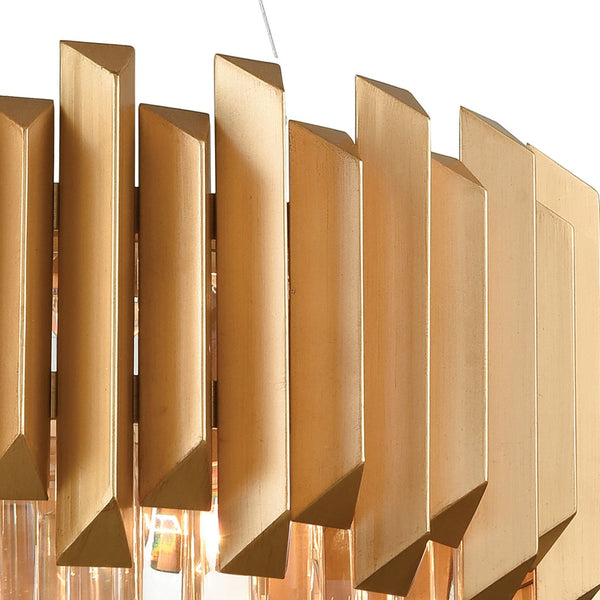 Atlas Seneca 26" Wide 6-Light Chandelier - Elegant Matte Gold with Crystal Prisms for Stunning Ambiance CL12428-GD