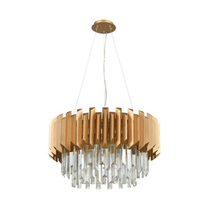 Atlas Seneca 26" Wide 6-Light Chandelier - Elegant Matte Gold with Crystal Prisms for Stunning Ambiance CL12428-GD