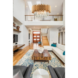 Atlas Seneca 26" Wide 6-Light Chandelier - Elegant Matte Gold with Crystal Prisms for Stunning Ambiance CL12428-GD