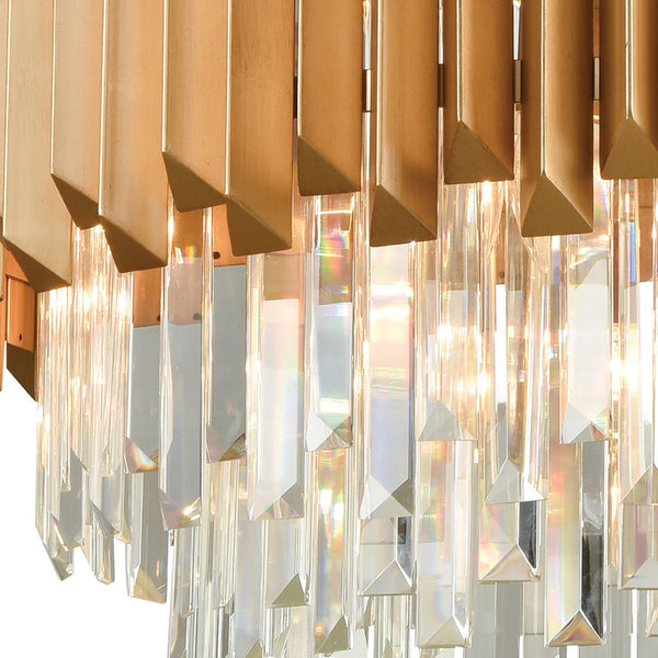Atlas Seneca Falls 34'' Wide 8-Light Chandelier - Modern Matte Gold Design with Cascading Crystal Elegance CL12429-GD