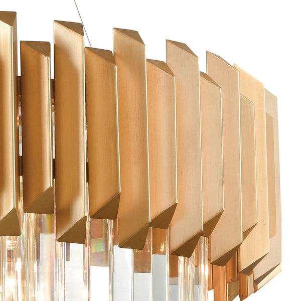 Atlas Seneca Falls 34'' Wide 8-Light Chandelier - Modern Matte Gold Design with Cascading Crystal Elegance CL12429-GD