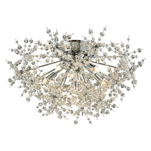 Atlas Snowburst 6-Light Semi Flush Mount - Dazzling Crystal Beads for Modern Elegance in Any Room Polished Chrome 21'' CL12430-CH