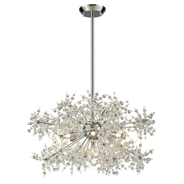 Atlas Snowburst Dazzling 7-Light Chandelier with Crystal Beads for Elegant Indoor Illumination and Style Polished Chrome 28'' CL12431-CH