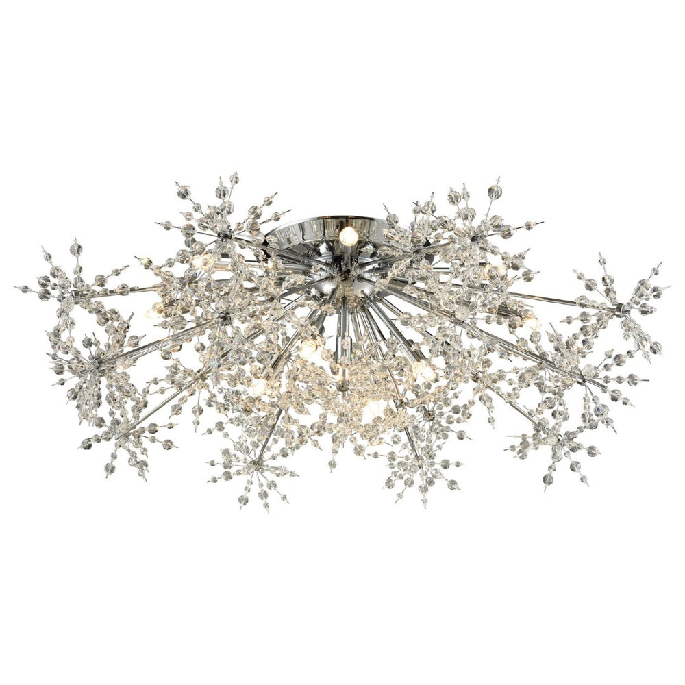 Atlas Snowburst 6-Light Semi Flush Mount - Dazzling Crystal Beads for Modern Elegance in Any Room Polished Chrome 32'' CL12432-CH