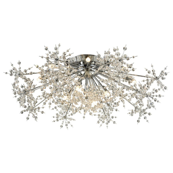 Atlas Snowburst 6-Light Semi Flush Mount - Dazzling Crystal Beads for Modern Elegance in Any Room Polished Chrome 32'' CL12432-CH