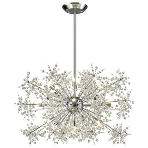 Atlas Snowburst Dazzling 7-Light Chandelier with Crystal Beads for Elegant Indoor Illumination and Style Polished Chrome 33'' CL12433-CH