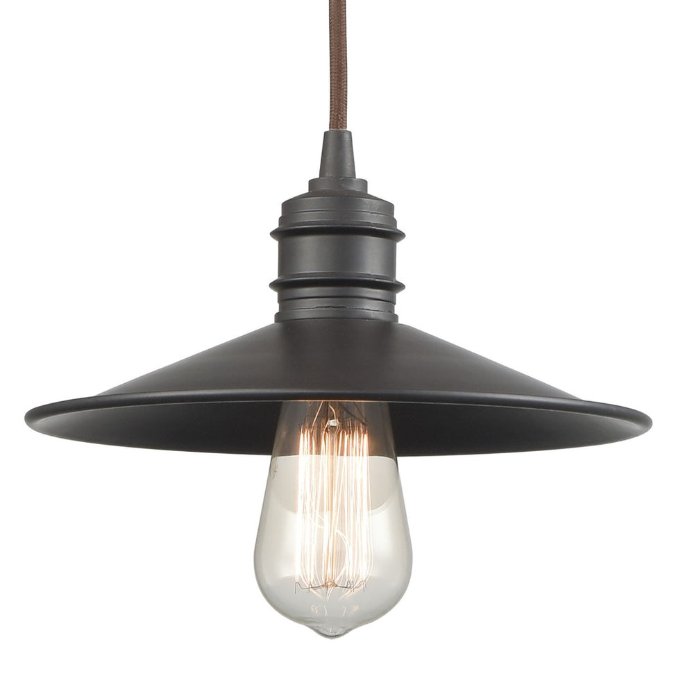 Atlas Spindle Wheel 10'' Wide Mini Pendant - Vintage Industrial Oil Rubbed Bronze Light for Home Décor CL12444-BZ
