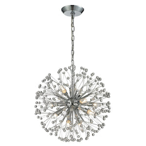 Atlas Starburst Chandelier - Iconic Mid-Century Modern Design with 16 Lights & Crystal Sphere Accents Polished Chrome 18'' CL12446-CH