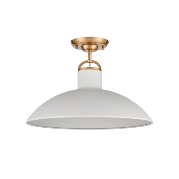 Atlas Surf 16'' Wide 1-Light Semi Flush Mount - Modern Textured White Design for Coastal-Inspired Spaces CL12449-WH