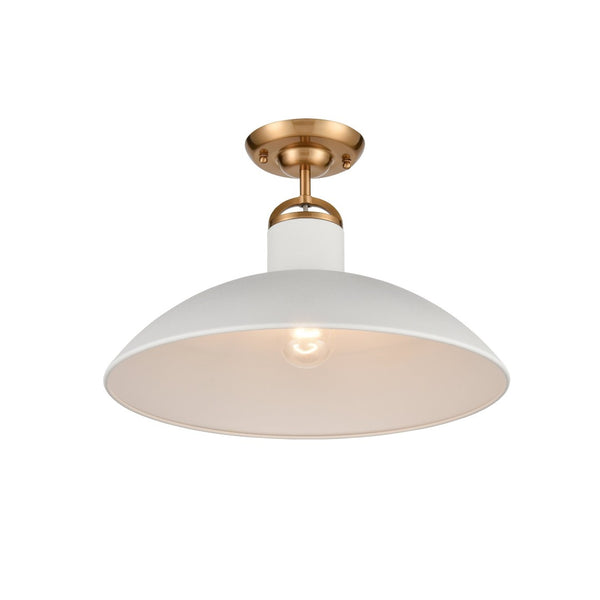 Atlas Surf 16'' Wide 1-Light Semi Flush Mount - Modern Textured White Design for Coastal-Inspired Spaces CL12449-WH