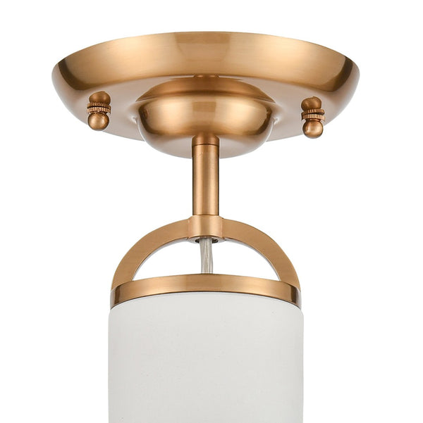 Atlas Surf 16'' Wide 1-Light Semi Flush Mount - Modern Textured White Design for Coastal-Inspired Spaces CL12449-WH