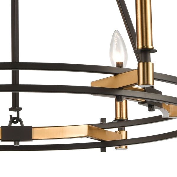 Atlas Talia 6-Light Chandelier - Modern Dual-Ring Design with Candle-Style Elegance for Timeless Interiors Oil Rubbed Bronze 29'' CL12458-BZ
