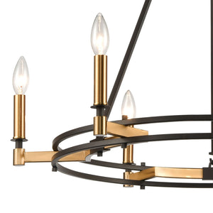 Atlas Talia 6-Light Chandelier - Modern Dual-Ring Design with Candle-Style Elegance for Timeless Interiors Oil Rubbed Bronze 29'' CL12458-BZ