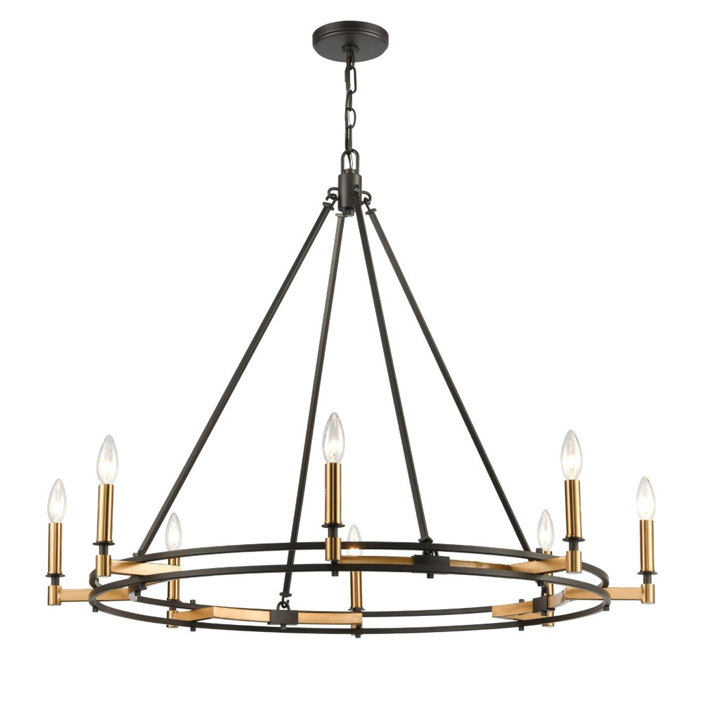 Atlas Talia 6-Light Chandelier - Modern Dual-Ring Design with Candle-Style Elegance for Timeless Interiors Oil Rubbed Bronze 38'' CL12459-BZ
