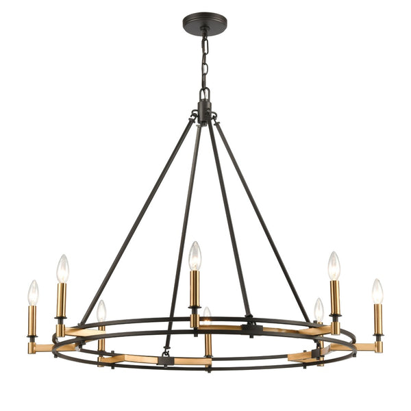 Atlas Talia 6-Light Chandelier - Modern Dual-Ring Design with Candle-Style Elegance for Timeless Interiors Oil Rubbed Bronze 38'' CL12459-BZ