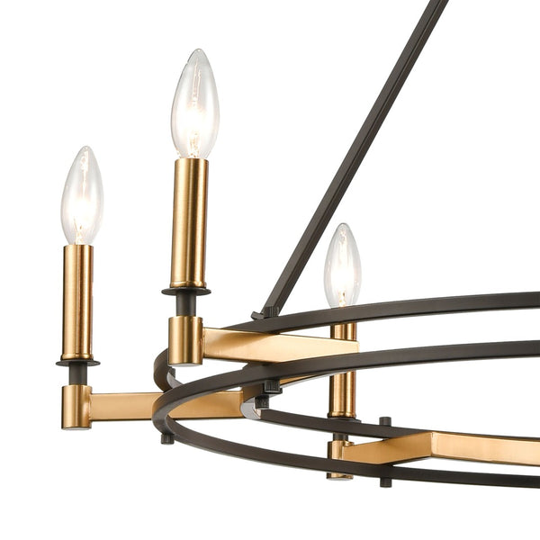 Atlas Talia 6-Light Chandelier - Modern Dual-Ring Design with Candle-Style Elegance for Timeless Interiors Oil Rubbed Bronze 38'' CL12459-BZ