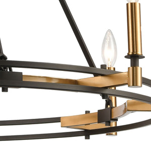 Atlas Talia 6-Light Chandelier - Modern Dual-Ring Design with Candle-Style Elegance for Timeless Interiors Oil Rubbed Bronze 38'' CL12459-BZ