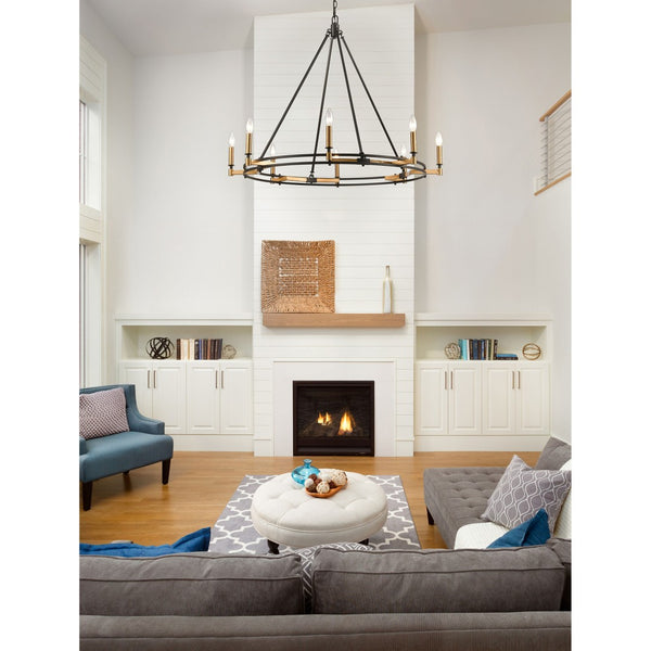 Atlas Talia 6-Light Chandelier - Modern Dual-Ring Design with Candle-Style Elegance for Timeless Interiors Oil Rubbed Bronze 38'' CL12459-BZ