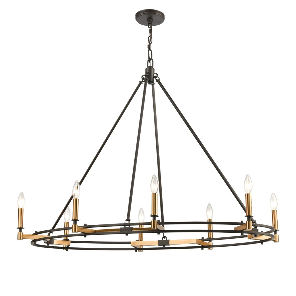 Atlas Talia 42" Wide 8-Light Linear Chandelier - Elegant Oil Rubbed Bronze & Satin Brass Design for Any Space CL12460-BZ