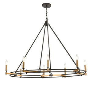 Atlas Talia 42" Wide 8-Light Linear Chandelier - Elegant Oil Rubbed Bronze & Satin Brass Design for Any Space CL12460-BZ