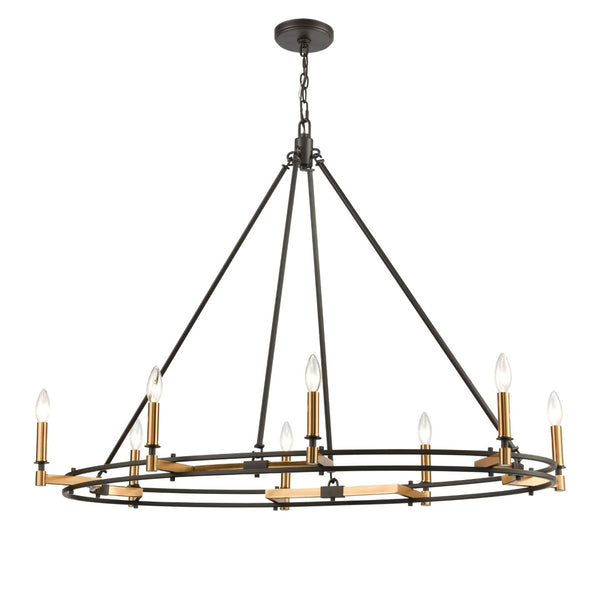 Atlas Talia 42" Wide 8-Light Linear Chandelier - Elegant Oil Rubbed Bronze & Satin Brass Design for Any Space CL12460-BZ