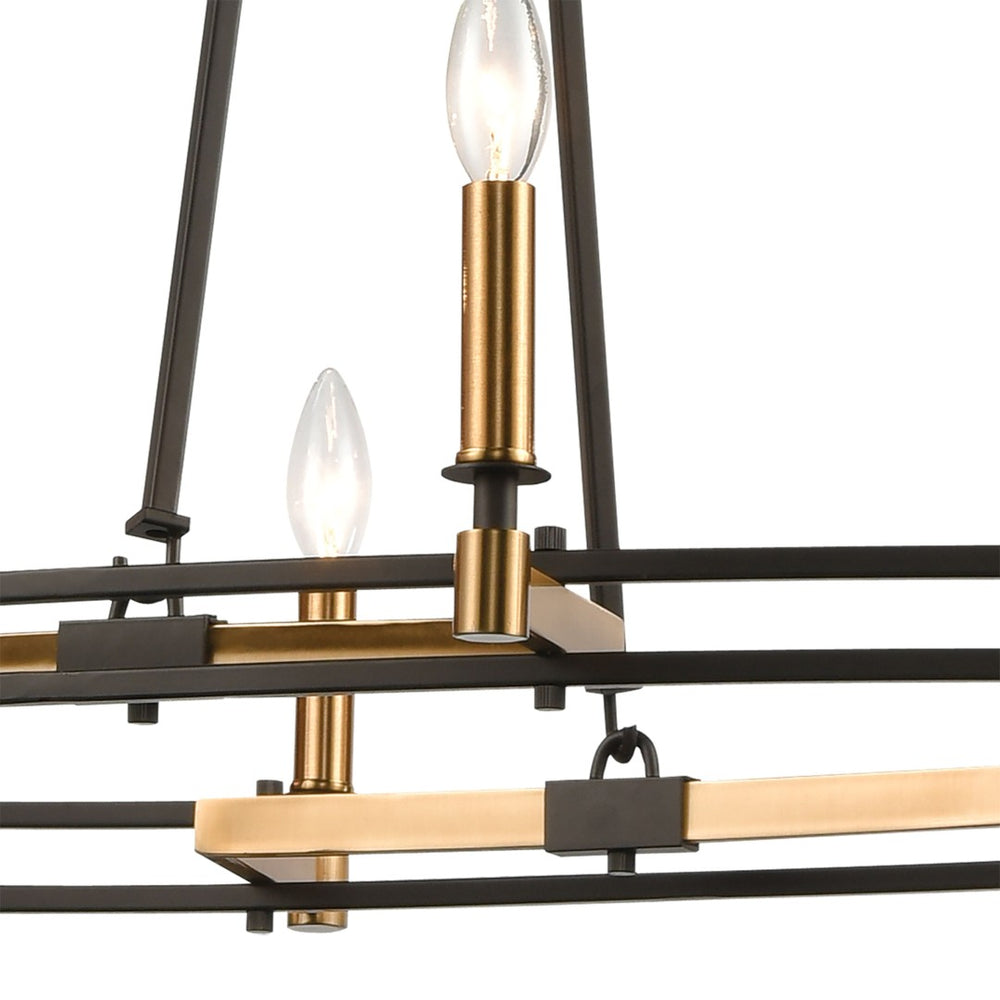 Atlas Talia 42" Wide 8-Light Linear Chandelier - Elegant Oil Rubbed Bronze & Satin Brass Design for Any Space CL12460-BZ