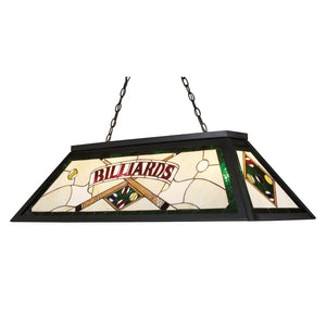 Atlas Tiffany 44" Wide 4-Light Linear Chandelier - Vintage Stained Glass in Elegant Bronze Finish CL12462-BZ2