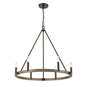 Atlas Transitions Chandelier - Modern Candle-Style Lighting with Two-Tone Finish for Elegant Interiors Oil Rubbed Bronze 27'' CL12466-BZ
