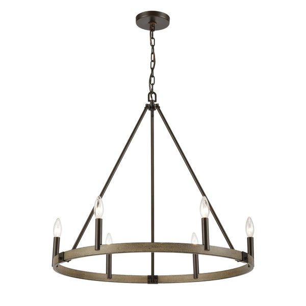 Atlas Transitions Chandelier - Modern Candle-Style Lighting with Two-Tone Finish for Elegant Interiors Oil Rubbed Bronze 27'' CL12466-BZ