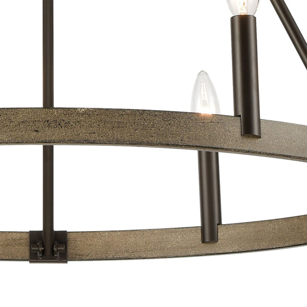 Atlas Transitions Chandelier - Modern Candle-Style Lighting with Two-Tone Finish for Elegant Interiors Oil Rubbed Bronze 27'' CL12466-BZ