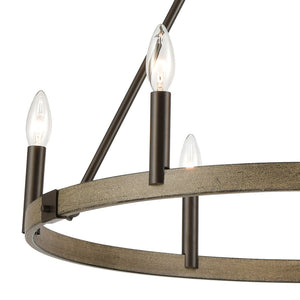 Atlas Transitions Chandelier - Modern Candle-Style Lighting with Two-Tone Finish for Elegant Interiors Oil Rubbed Bronze 27'' CL12466-BZ