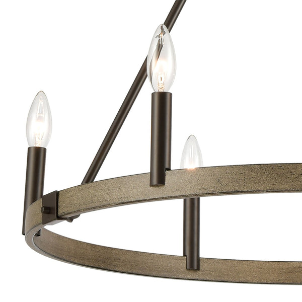 Atlas Transitions Chandelier - Modern Candle-Style Lighting with Two-Tone Finish for Elegant Interiors Oil Rubbed Bronze 27'' CL12466-BZ