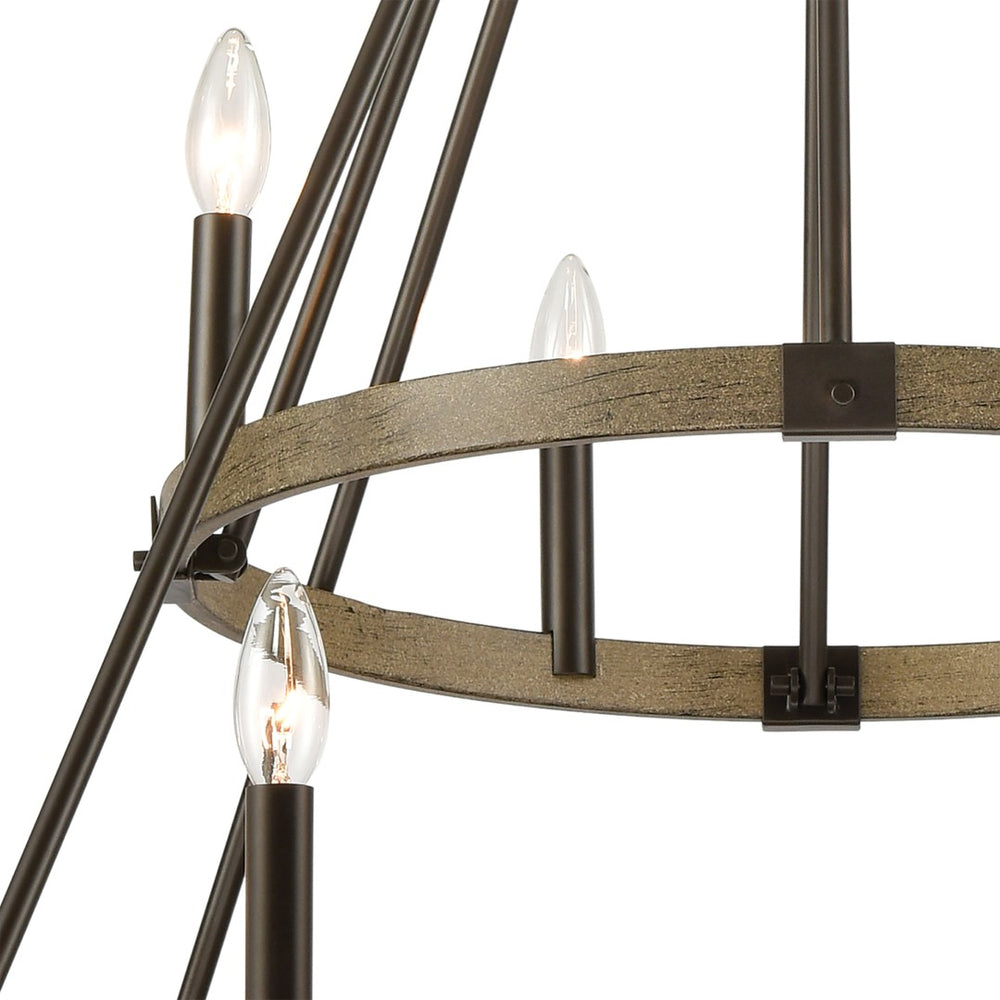 Atlas Transitions 36'' Wide 12-Light Chandelier - Elegant Two-Tone Design for Modern Dining & Living Spaces CL12467-BZ