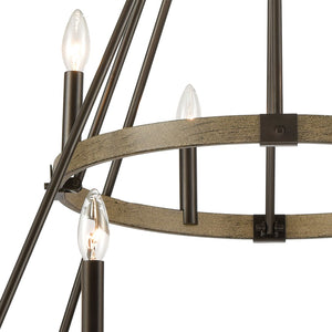 Atlas Transitions 36'' Wide 12-Light Chandelier - Elegant Two-Tone Design for Modern Dining & Living Spaces CL12467-BZ