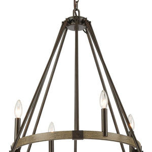 Atlas Transitions 36'' Wide 12-Light Chandelier - Elegant Two-Tone Design for Modern Dining & Living Spaces CL12467-BZ