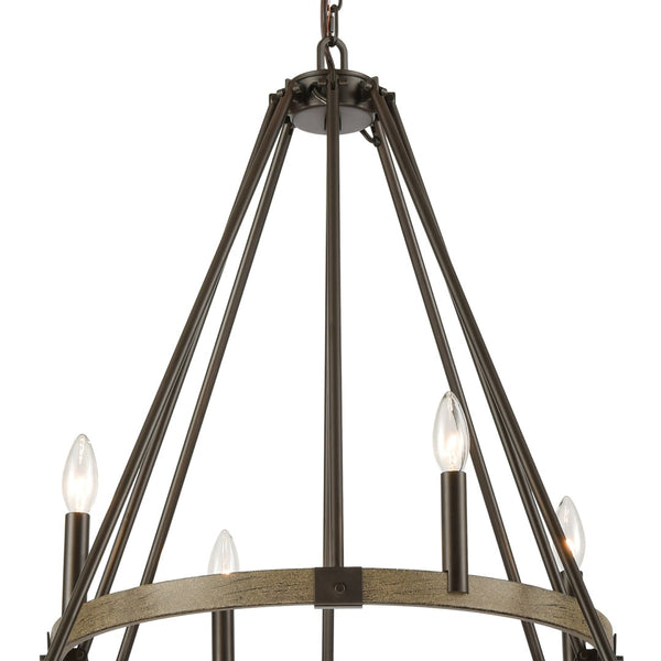 Atlas Transitions 36'' Wide 12-Light Chandelier - Elegant Two-Tone Design for Modern Dining & Living Spaces CL12467-BZ