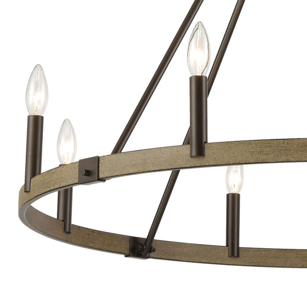 Atlas Transitions 36'' Wide 8-Light Chandelier - Elegant Oil Rubbed Bronze Design for Stylish Interiors CL12468-BZ