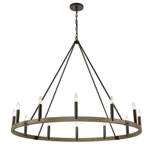Atlas Transitions Chandelier - Modern Candle-Style Lighting with Two-Tone Finish for Elegant Interiors Oil Rubbed Bronze 50'' CL12469-BZ