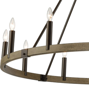 Atlas Transitions Chandelier - Modern Candle-Style Lighting with Two-Tone Finish for Elegant Interiors Oil Rubbed Bronze 50'' CL12469-BZ