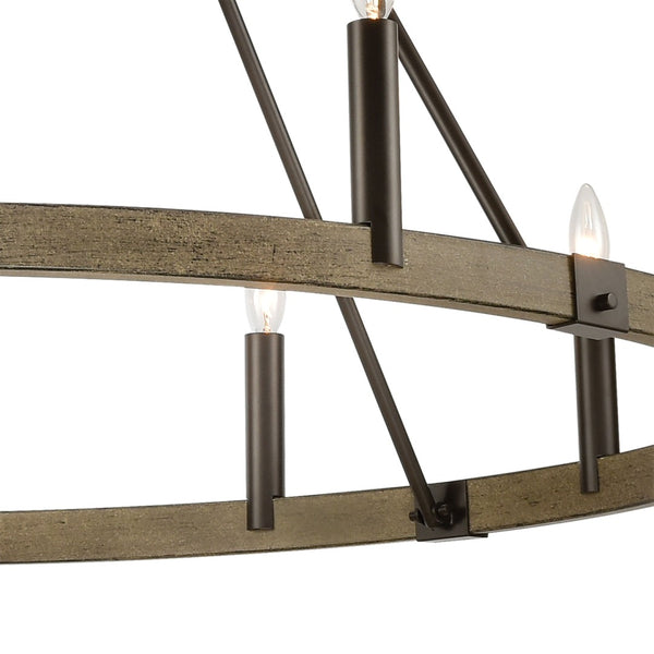 Atlas Transitions Chandelier - Modern Candle-Style Lighting with Two-Tone Finish for Elegant Interiors Oil Rubbed Bronze 50'' CL12469-BZ