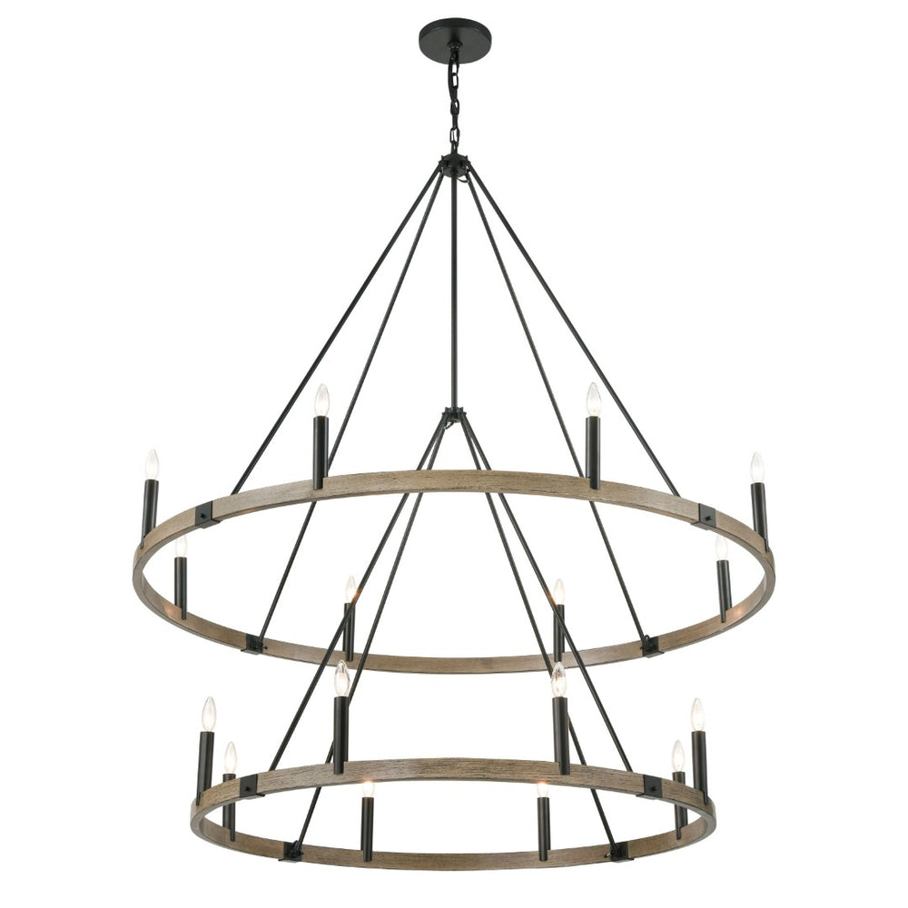 Atlas Transitions Chandelier - Modern Candle-Style Lighting with Two-Tone Finish for Elegant Interiors Oil Rubbed Bronze 56'' CL12470-BZ