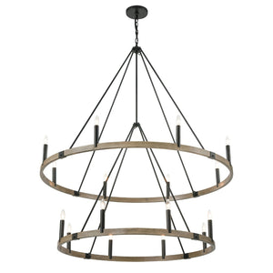 Atlas Transitions Chandelier - Modern Candle-Style Lighting with Two-Tone Finish for Elegant Interiors Oil Rubbed Bronze 56'' CL12470-BZ