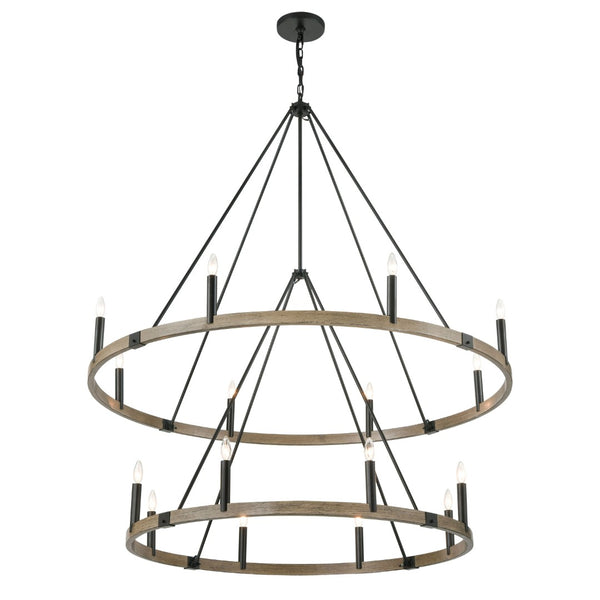 Atlas Transitions Chandelier - Modern Candle-Style Lighting with Two-Tone Finish for Elegant Interiors Oil Rubbed Bronze 56'' CL12470-BZ