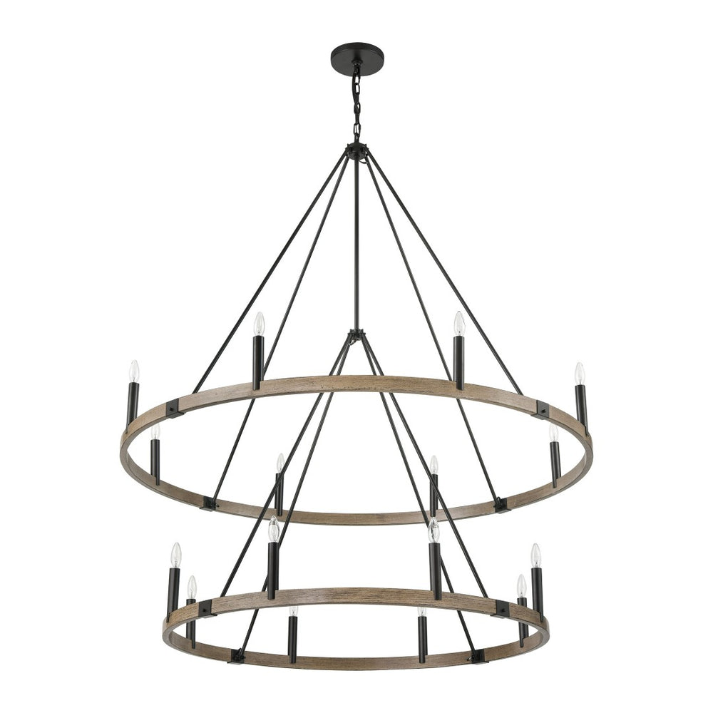 Atlas Transitions Chandelier - Modern Candle-Style Lighting with Two-Tone Finish for Elegant Interiors Oil Rubbed Bronze 56'' CL12470-BZ