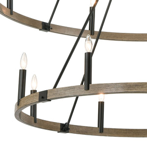 Atlas Transitions Chandelier - Modern Candle-Style Lighting with Two-Tone Finish for Elegant Interiors Oil Rubbed Bronze 56'' CL12470-BZ