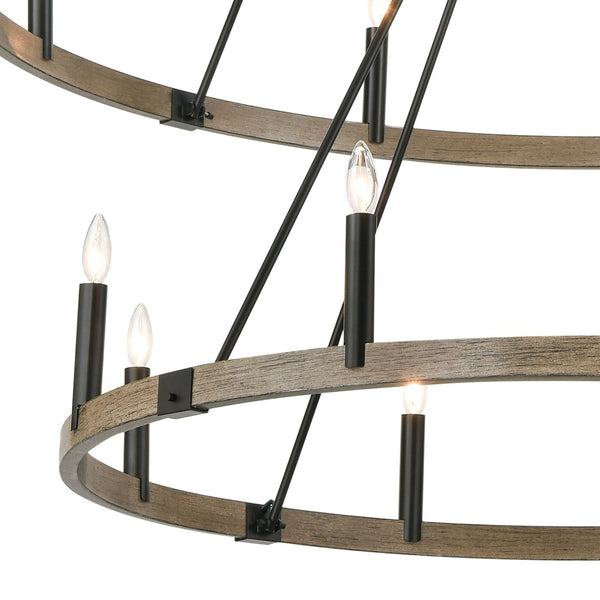 Atlas Transitions Chandelier - Modern Candle-Style Lighting with Two-Tone Finish for Elegant Interiors Oil Rubbed Bronze 56'' CL12470-BZ