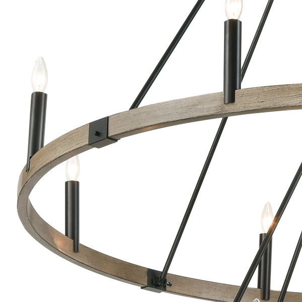 Atlas Transitions Chandelier - Modern Candle-Style Lighting with Two-Tone Finish for Elegant Interiors Oil Rubbed Bronze 56'' CL12470-BZ