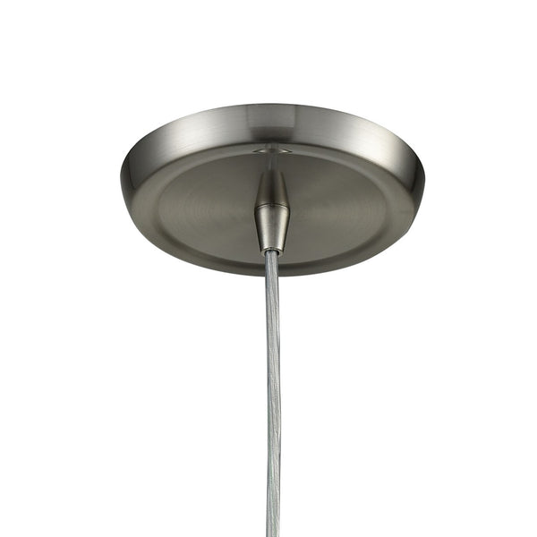 Atlas Tulare 7" Wide 1-Light Pendant - Modern Satin Nickel Fixture with Dark Smoke Waterglass Shade CL12472-NK